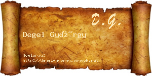 Degel György névjegykártya